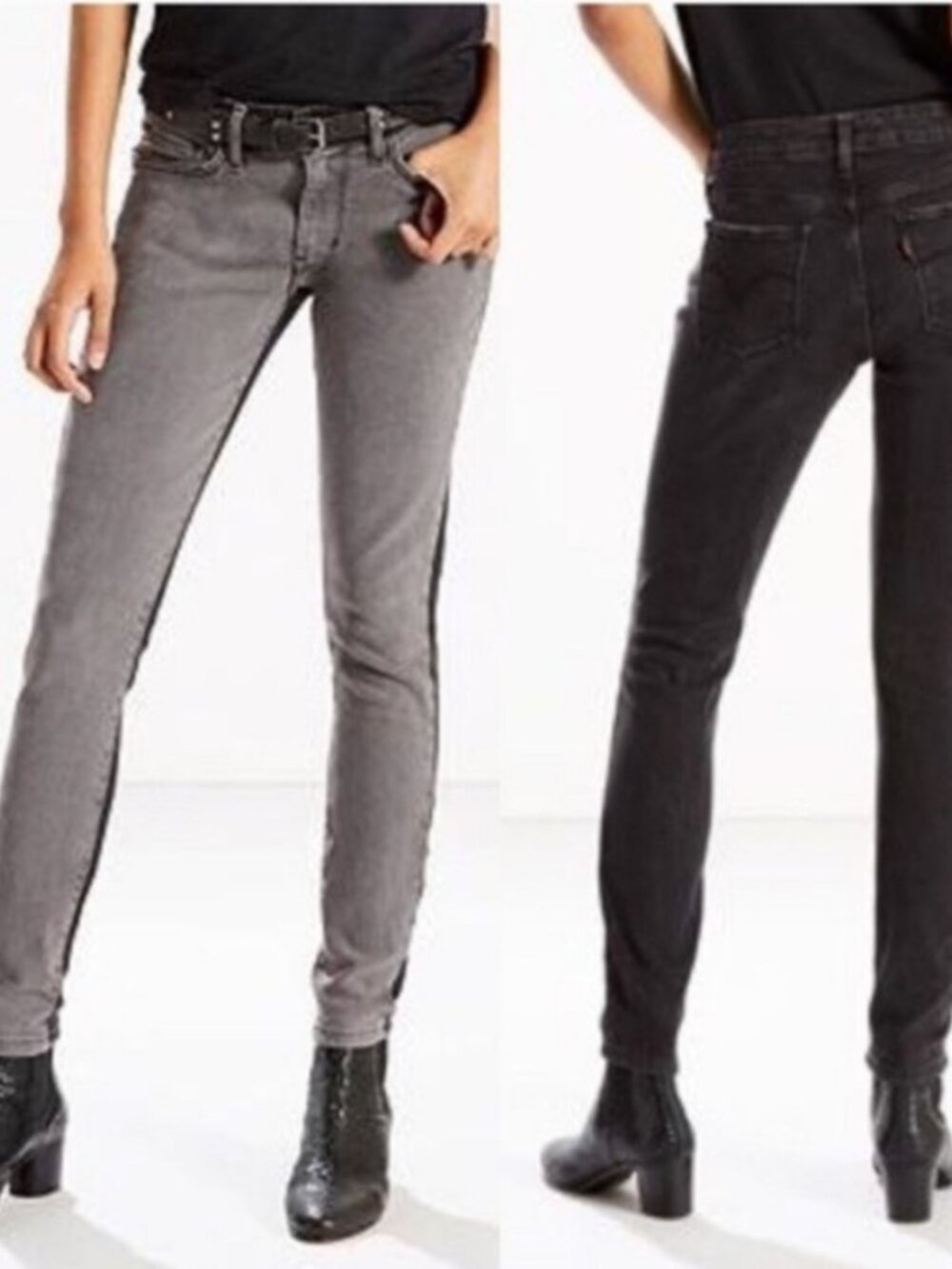 Levi’s 711 Skinny Jeans Grey & Black Two Tone Color, Women’s SZ W30 L32